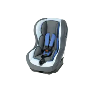 A Britax Highpoint high-back booster car seat in gray fabric. The seat is forward-facing with the headrest and harness in the upright position.